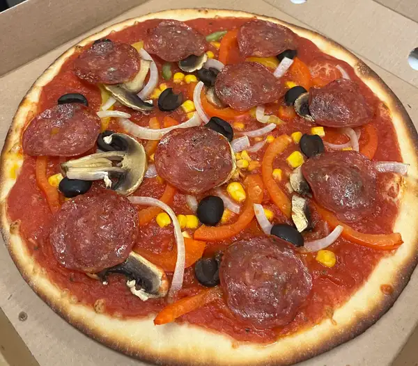 Pepperoni pizza from Belinda's Bakery pizza night